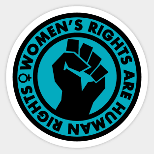 Women's Rights are Human Rights (teal) Sticker